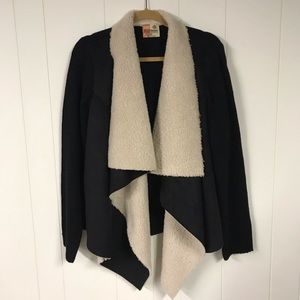 Ruff Hewn Sherpa draped cardigan plus size